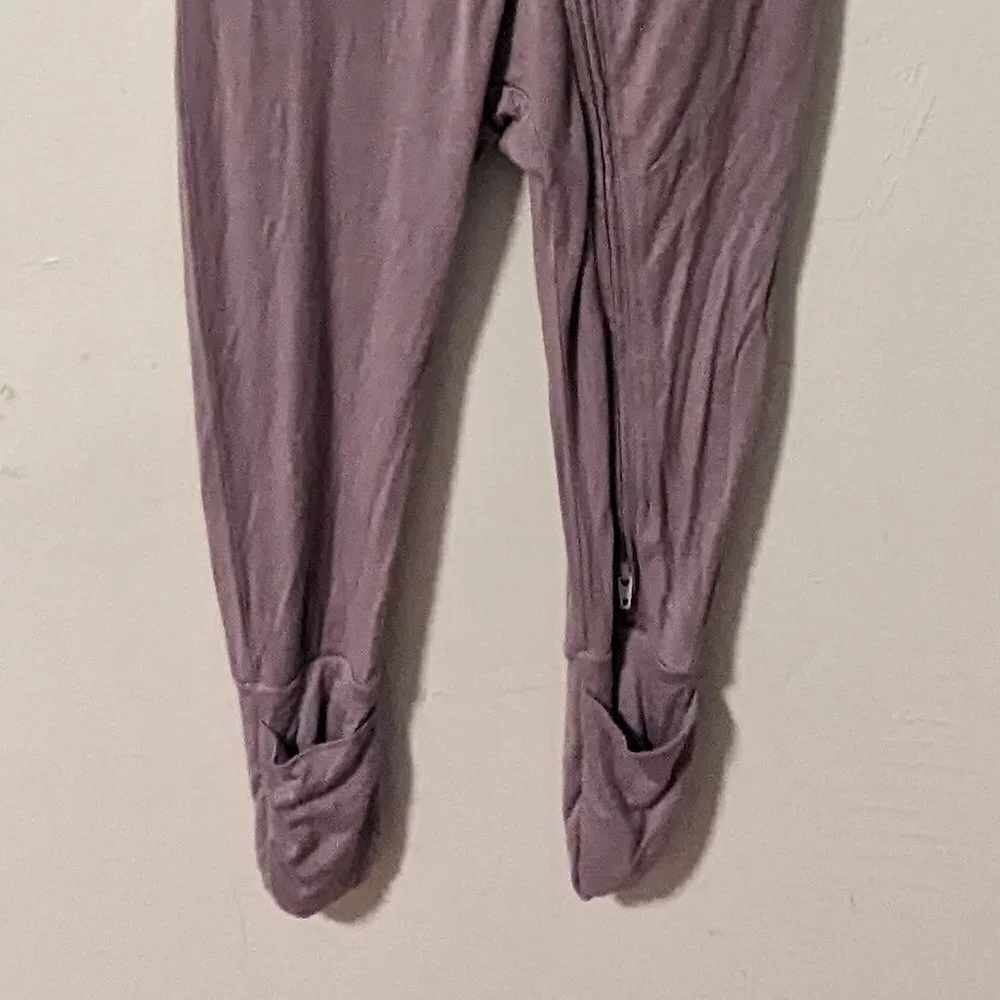 Larkspur Bamboo One‎ Piece Footie 3T Purple Front Zipper Mitten